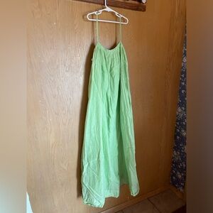 H&M Gauzy Bright Green Maxi Dress